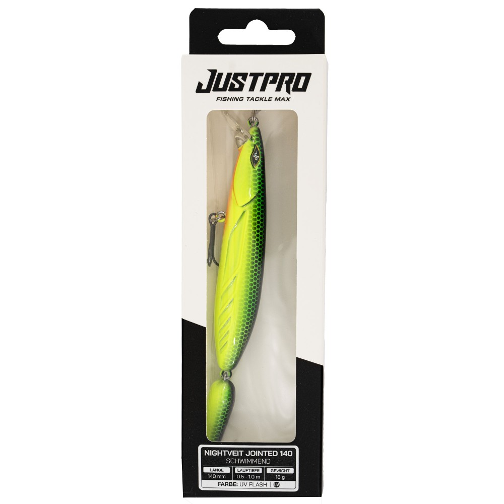 JustPro Nightveit Jointed 140 - Zanderwobbler UV Flash - 14cm - 1 Stück
