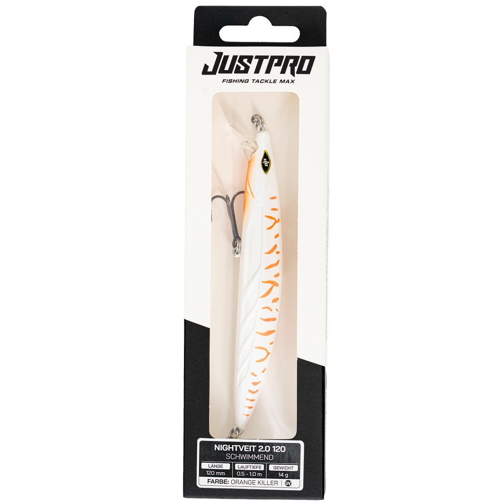 JustPro Nightveit 2.0 120 - Zanderwobbler Orange Killer - 12cm - 14g - 1 Stück