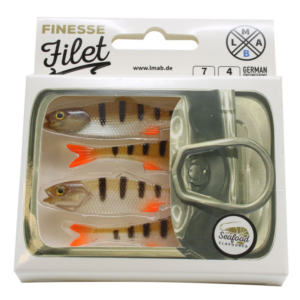 LMAB Finesse Filet - Gummifisch 7cm - Perch, 4 Stück