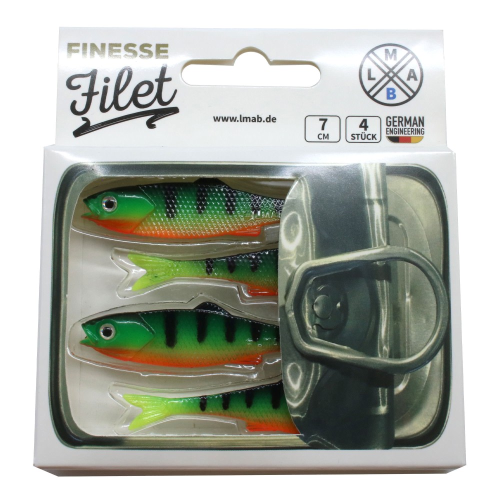 LMAB Finesse Filet 7cm - Firetiger, 4 Stück