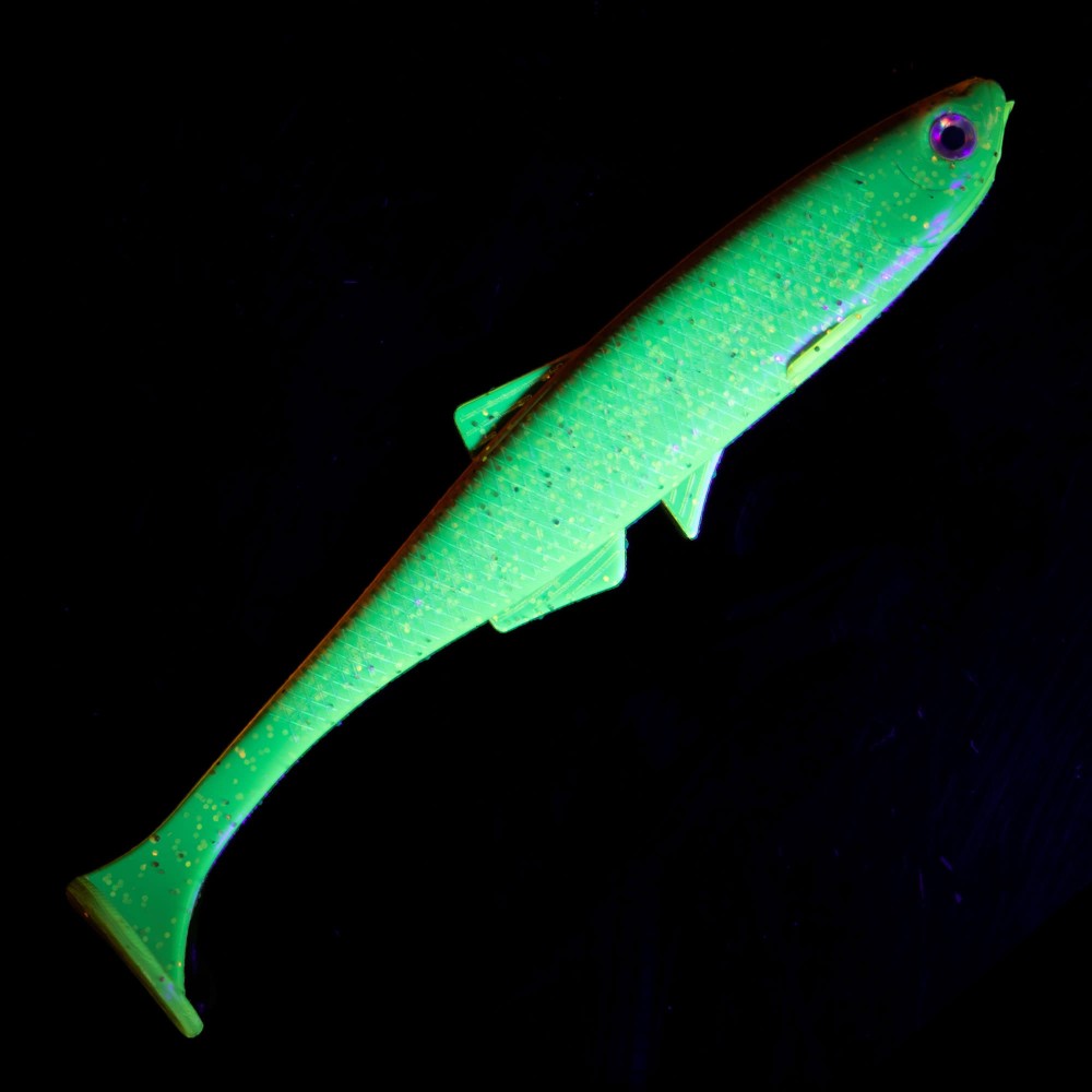 LMAB KØFI (KÖFI) Bleak Shad - Gummifische 9cm - Motoroil - 4g - 5 Stück