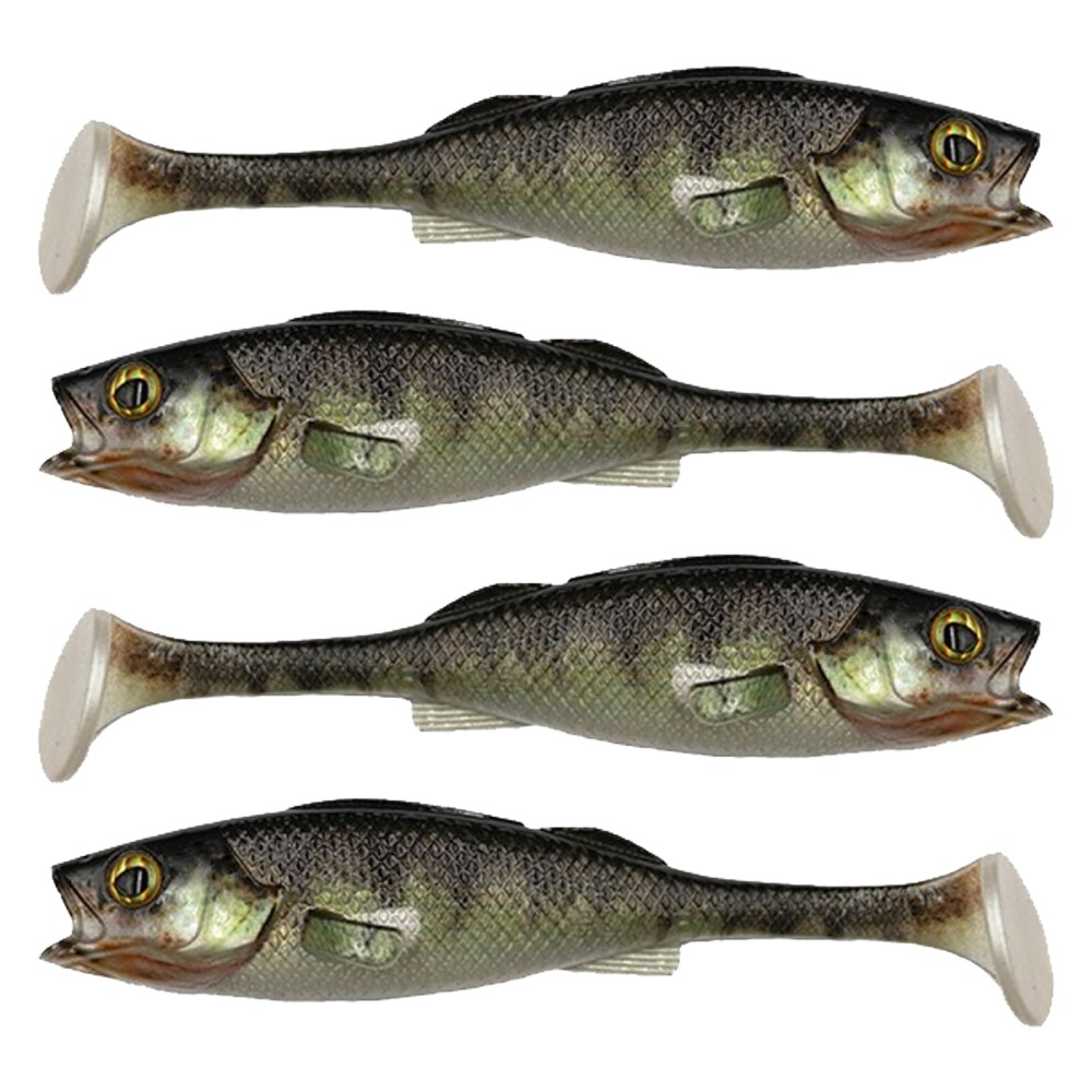 LMAB KØFI (KÖFI) Perch Shad 11cm - Zander Skin - 10g - 4 Stück