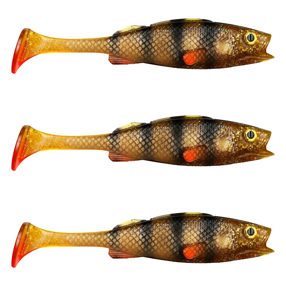 LMAB KØFI (KÖFI) Perch Shad 14cm - Motoroil Perch - 24g - 3 Stück