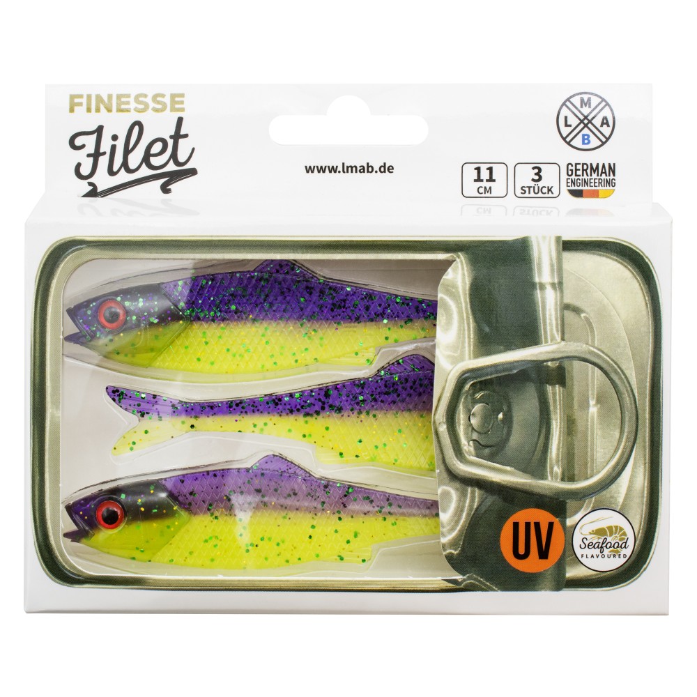 LMAB Finesse Filet 11cm - Purple Rave , 3 Stück