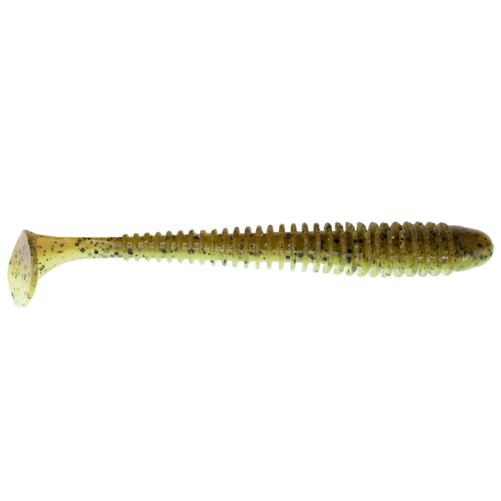Keitech Swing Impact 4" - 10cm - 4,7g - Green Pumpkin / Chartreuse - 8Stück