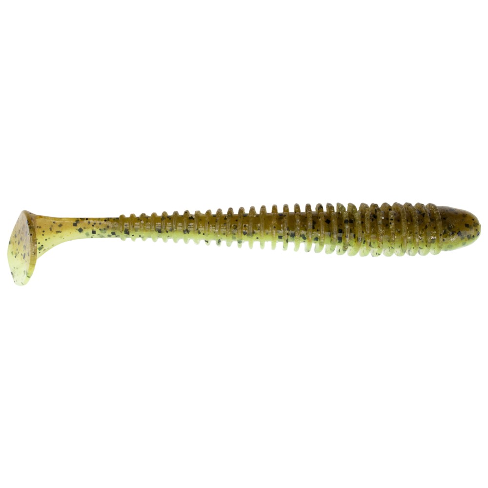 Keitech Swing Impact Gummifisch 3,5" - 8,5cm - 3,2g - Green Pumpkin / Chartreuse- 10Stück