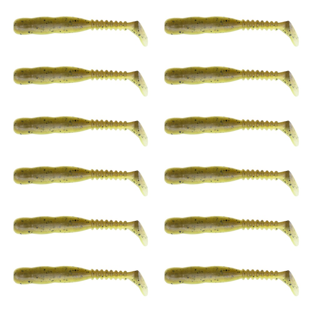 Reins Rockvibe Shad 3" - Green Pumpkin Chart Melon - 12 Stück