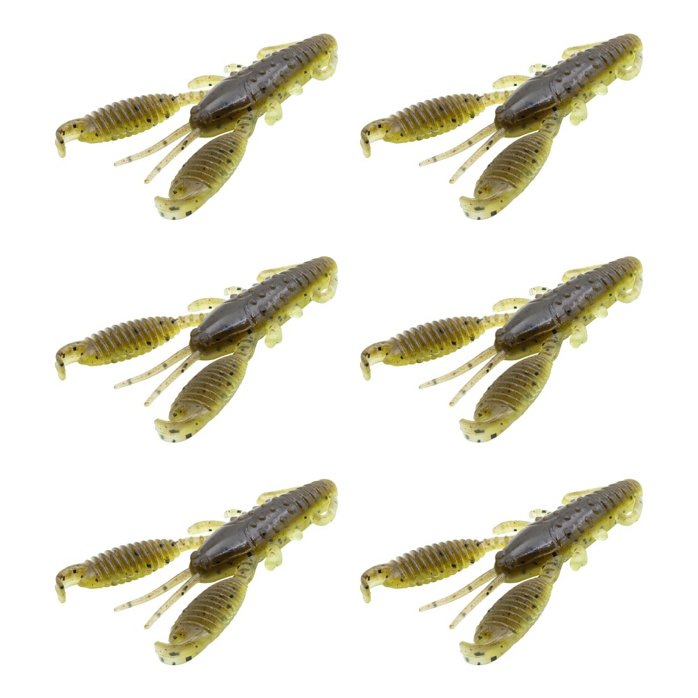 Reins Ring Craw 3" - Green Pumpkin Chart Melon - 6 Stück