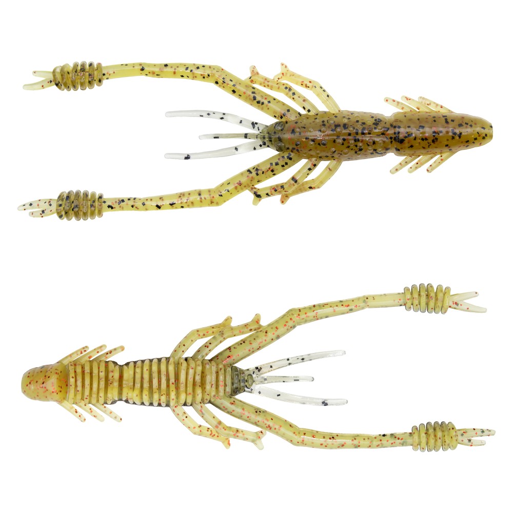 Reins Ring Shrimp - Creaturebait 4 - Smoke Mustard - 6 Stück