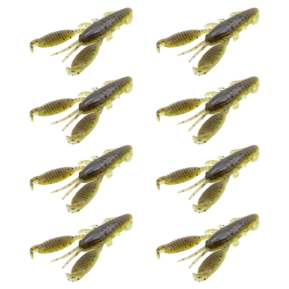 Reins Ring Craw 2.5" - Green Pumpkin Chart Melon - 8 Stück