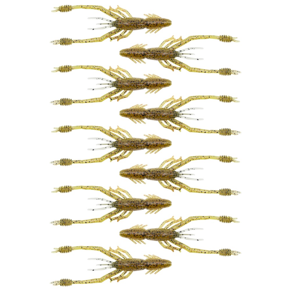 Reins Ring Shrimp Creaturebait 2" - Smoke Mustard - 9 Stück