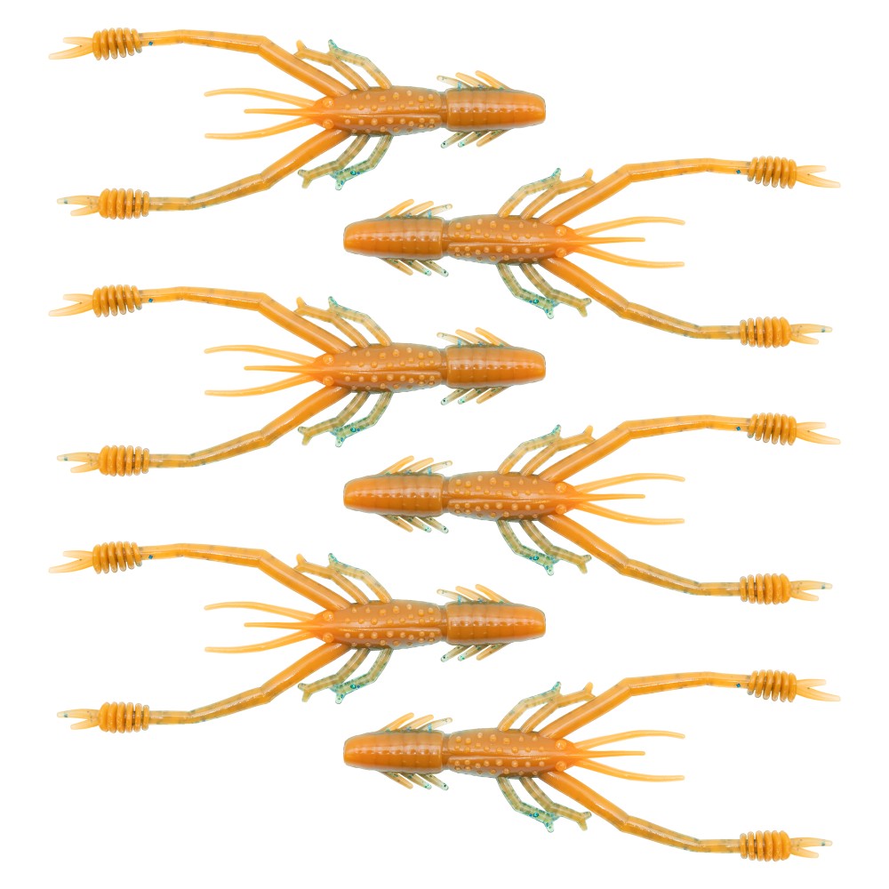 Reins Ring Shrimp Creaturebait 4" - Strike Orange - 6 Stück