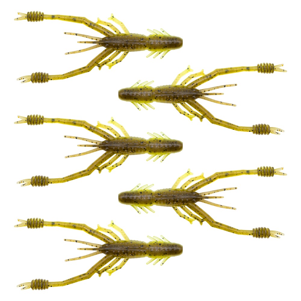 Reins Ring Shrimp Creaturebait 5" - Green Pumpkin Chart Melon - 5 Stück