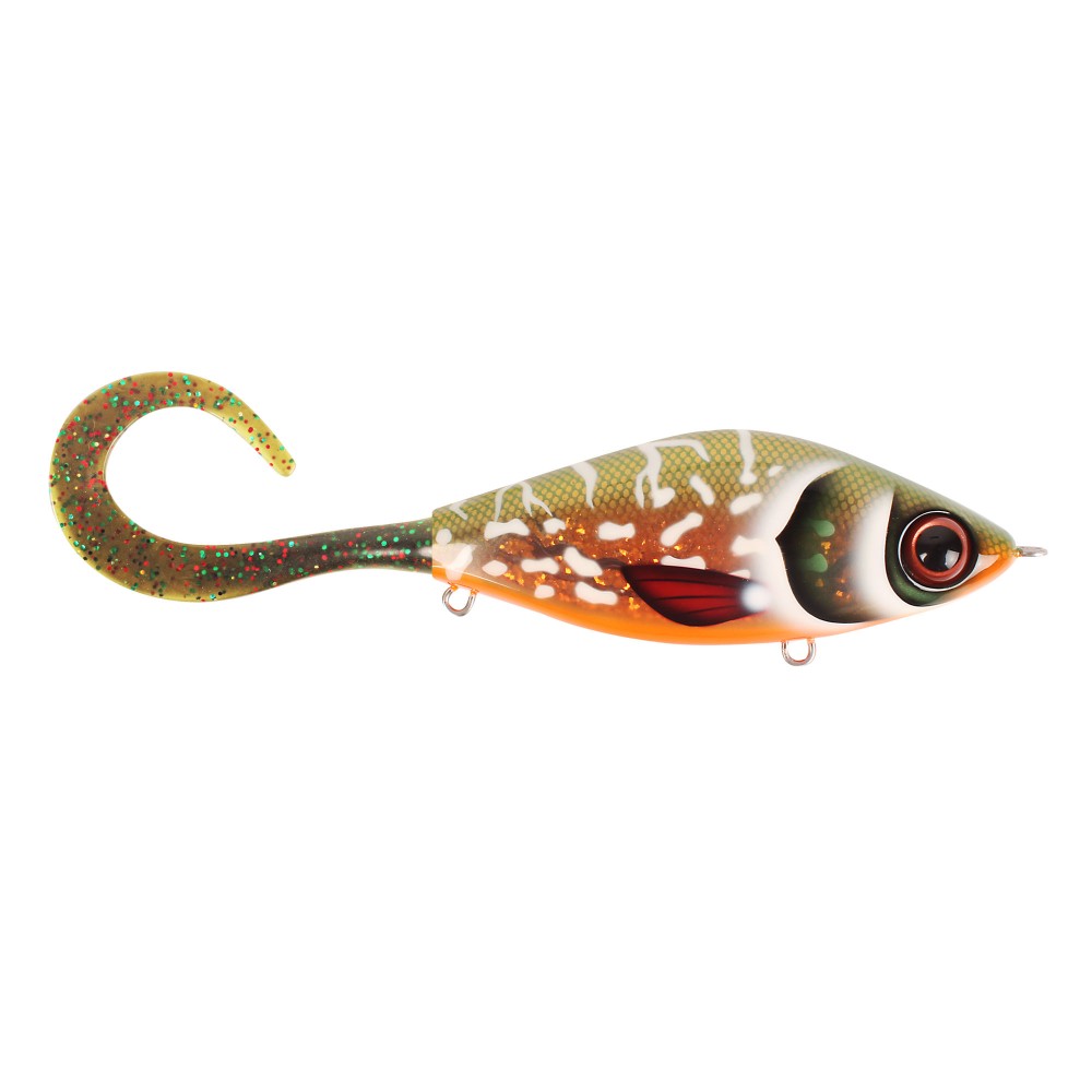 Strike Pro Guppie Downsize by TrueGlide - Jerk-/Glidebait 145mm - Copper Pike- Mossgreen Glitter