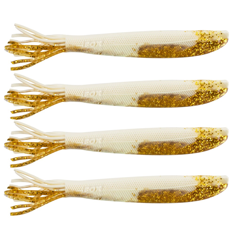 Fox Rage Legend Fransenköder 15cm - Gold Glitter - 11.5g - 4 Stück