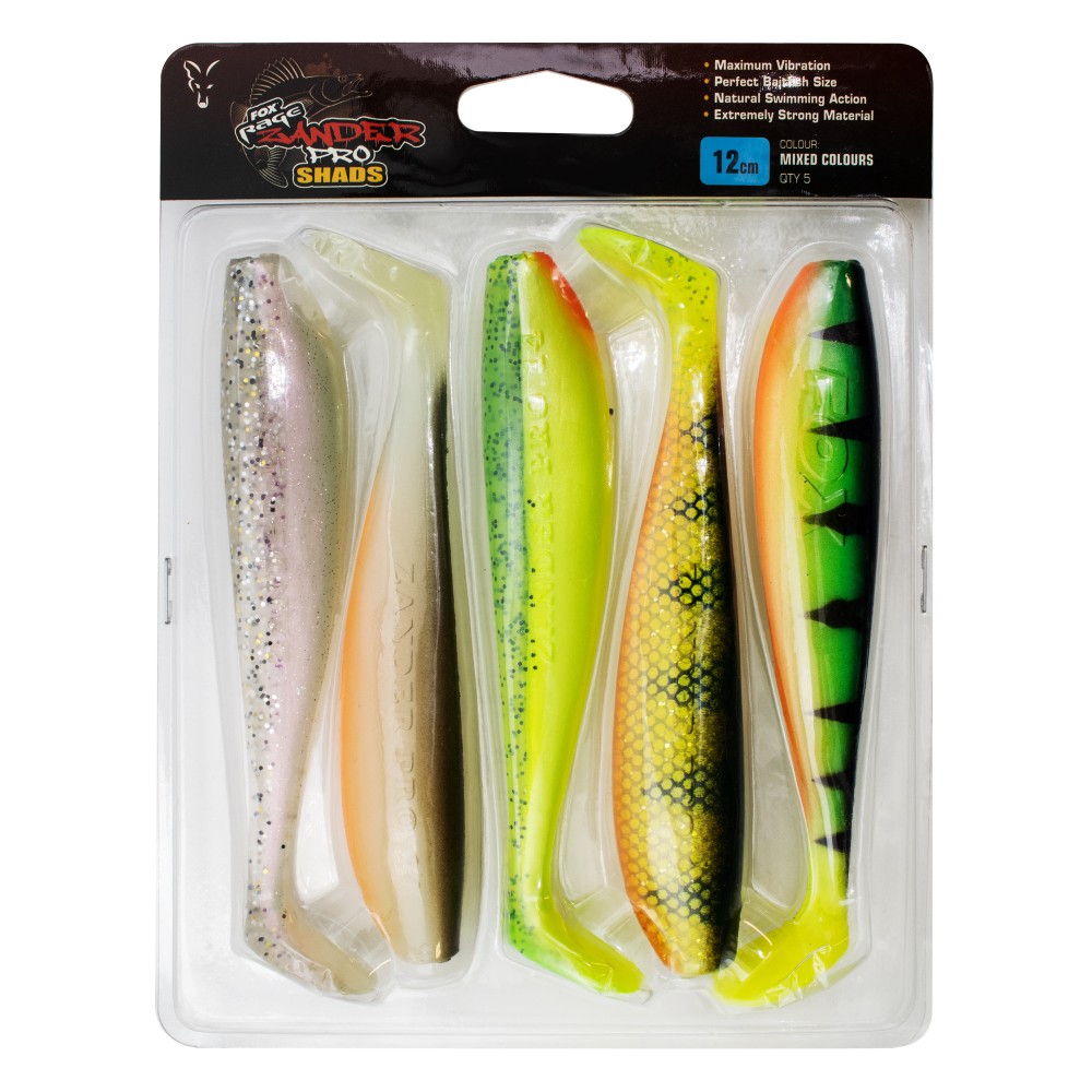 Fox Rage Zander Pro Shad Mixed Colour Pack - Gummifisch 12cm - mix - 5Stück