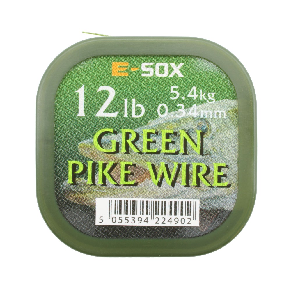 Drennan E-SOX Green Pike Wire Stahlvorfach 15m, 5,44kg, 12lb, 0,34mm