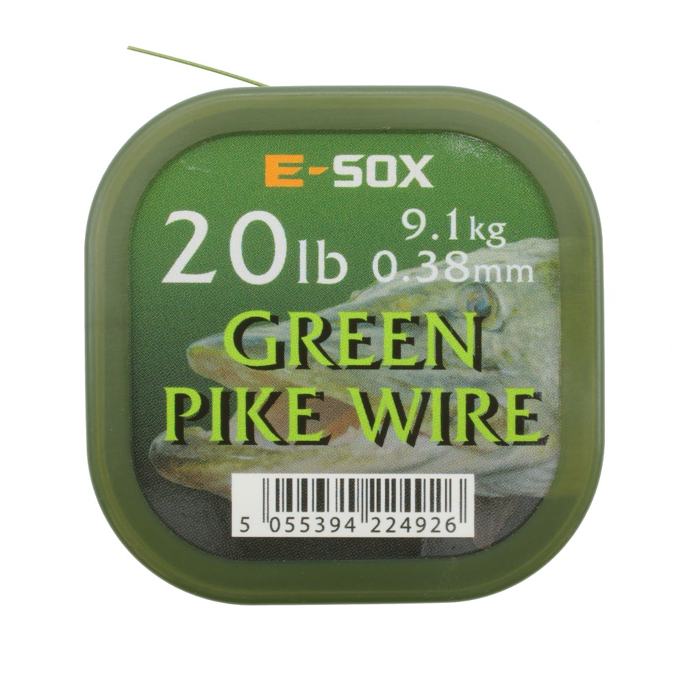 Drennan E-SOX Green Pike Wire Stahlvorfach 15m, 9,10kg, 20lb, 0,38mm