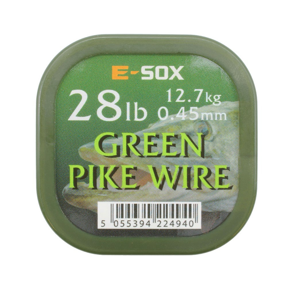 Drennan E-SOX Green Pike Wire Stahlvorfach 15m, 12,70kg, 28lb, 0,45mm