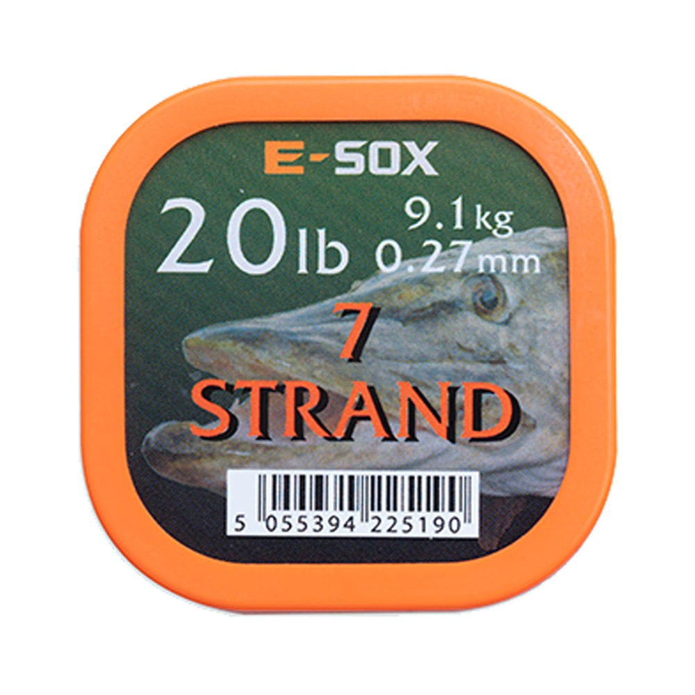 Drennan E-SOX 7-Strand Pike Wire Stahlvorfach 15m, 9,10kg, 20lb, 0,28mm, bronze