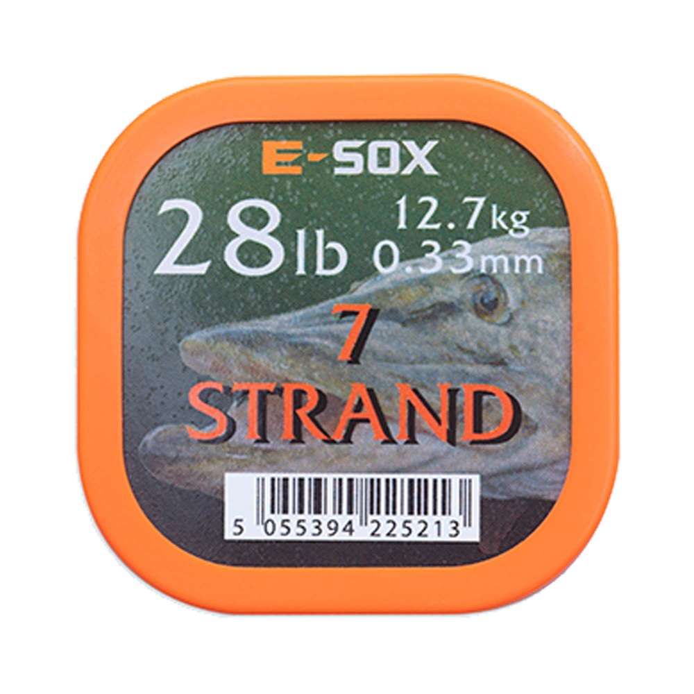 Drennan E-SOX 7-Strand Pike Wire Stahlvorfach 15m, 12,70kg, 28lb, 0,35mm, bronze