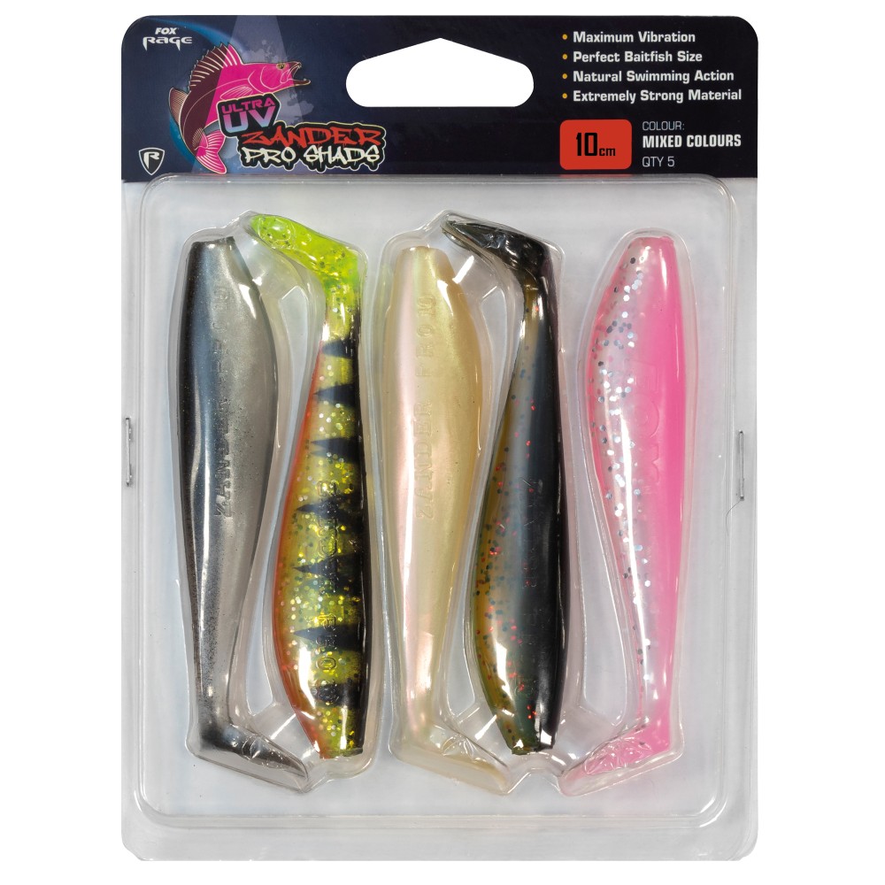 Fox Rage Zander Pro Shad UV Mixed Colour Pack I - Gummifisch 10cm