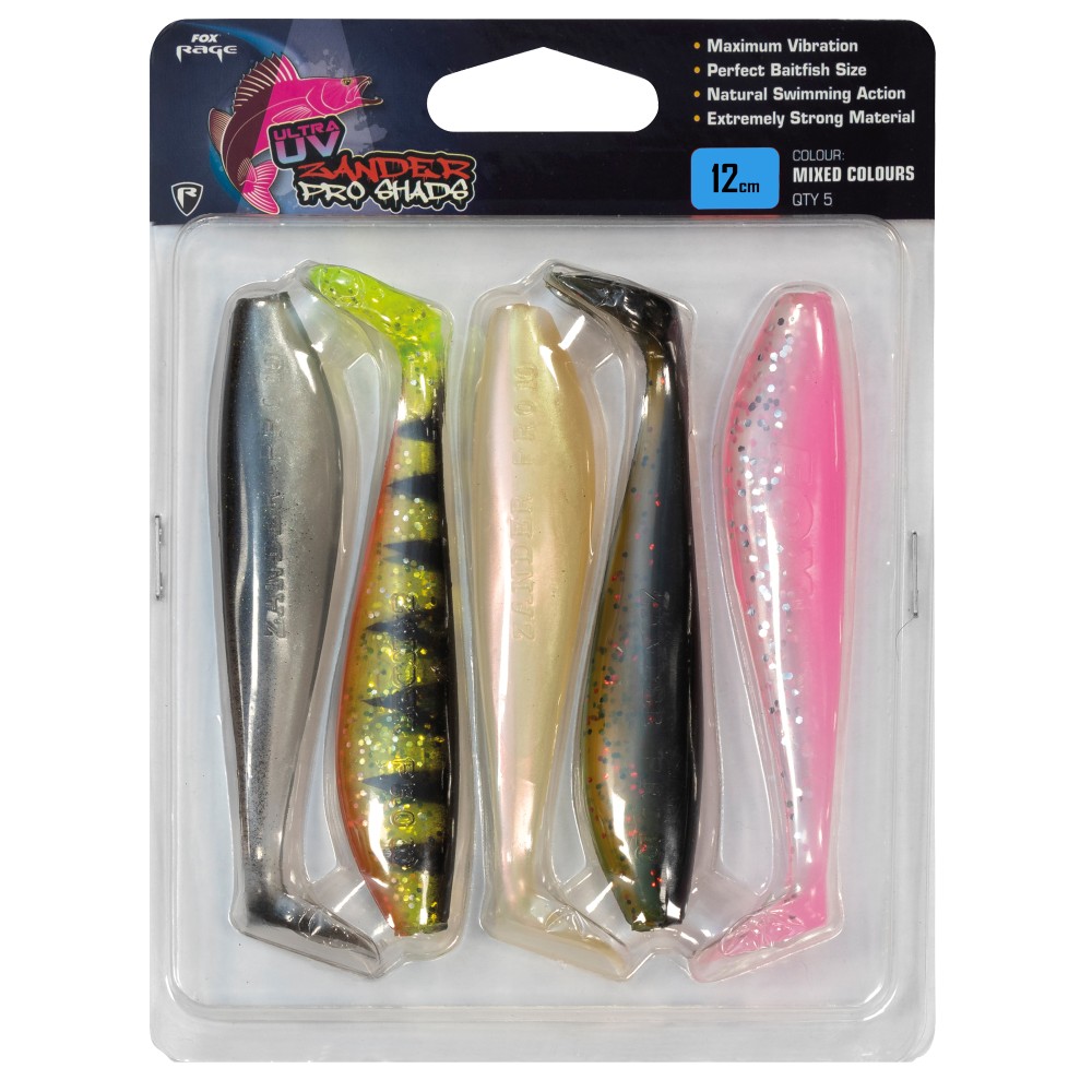 Fox Rage Zander Pro Shad UV Mixed Colour Pack I - Gummifisch 12cm