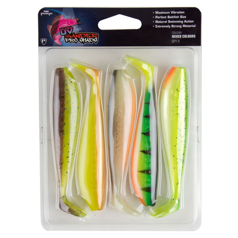Fox Rage Zander Pro Shad Mixed Ultra UV Colours - Gummifisch 12,0cm - 5 Stück