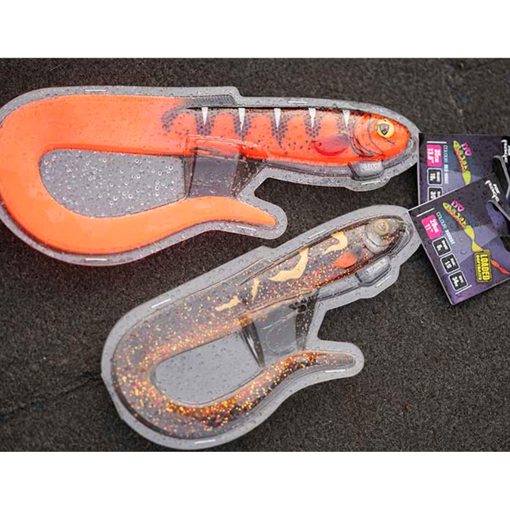 Fox Rage Slick Eel Loaded - Twister 28cm - UV Red Wake - 57g