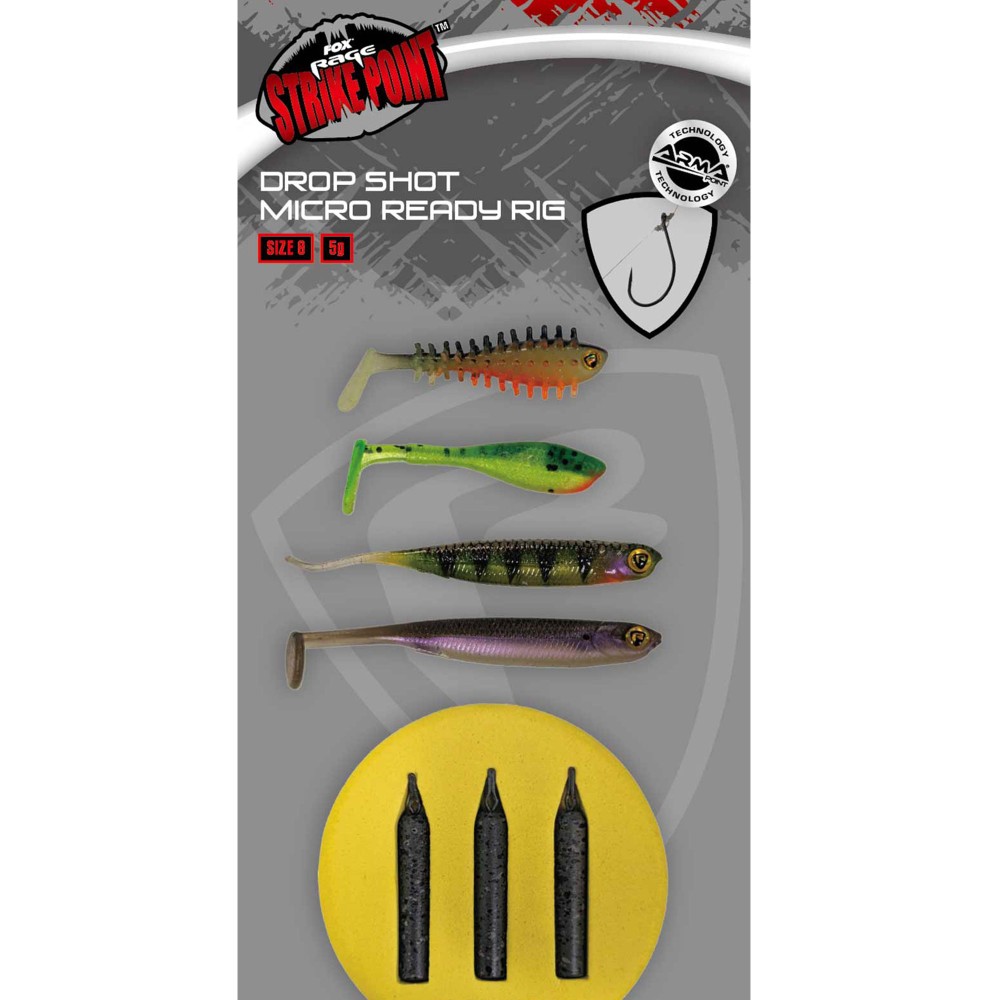 Fox Rage Drop Shot Ready Rigs Size 8 - Micro - 5 Stück