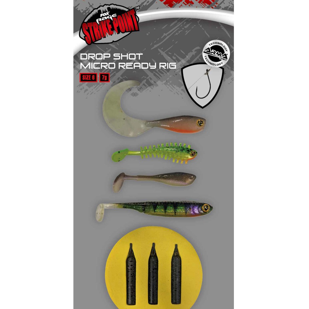 Fox Rage Drop Shot Ready Rigs Size 6 - Micro - 5 Stück