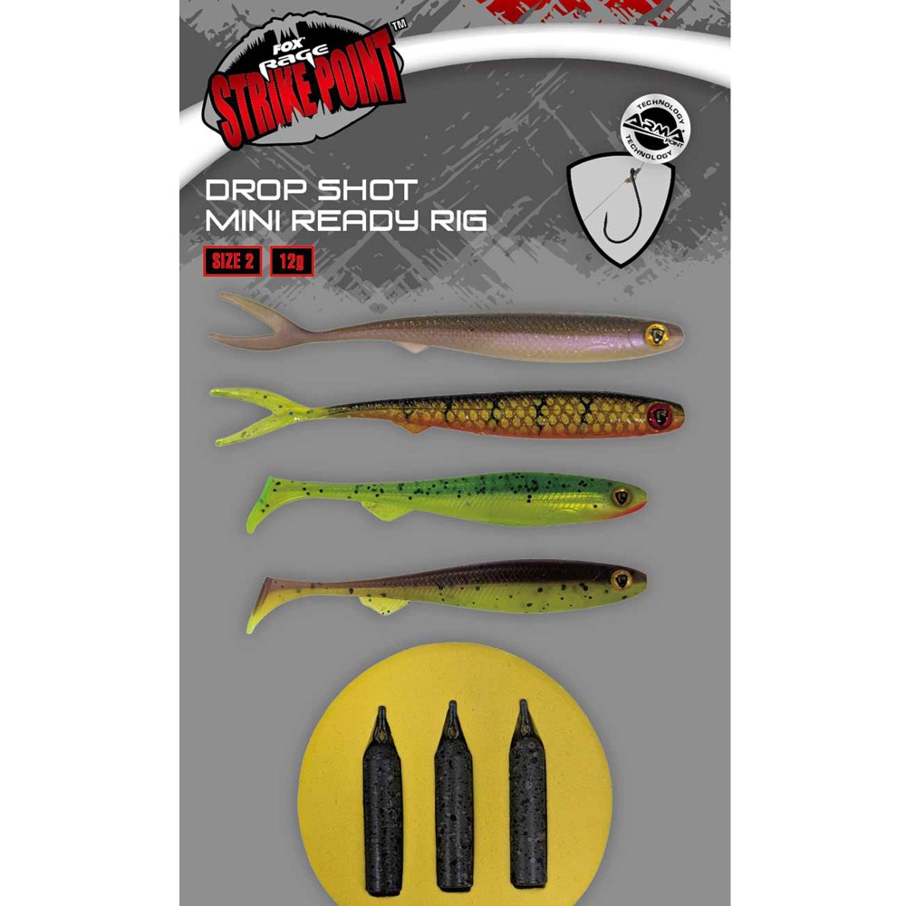 Fox Rage Drop Shot Ready Rigs Size 2 - Mini - 5 Stück