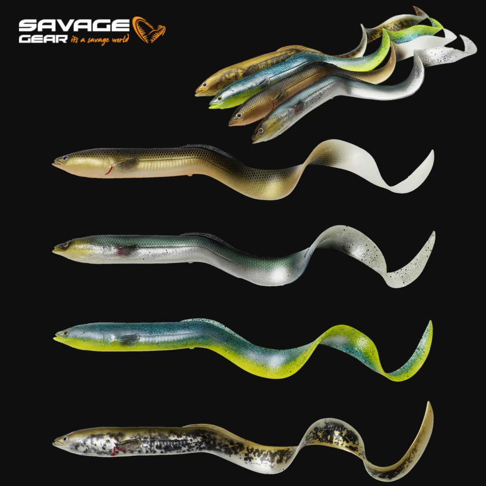 Savage Gear LB Real Eel Twister-Shad 15cm - 12g - Green/Silver - 1Stück