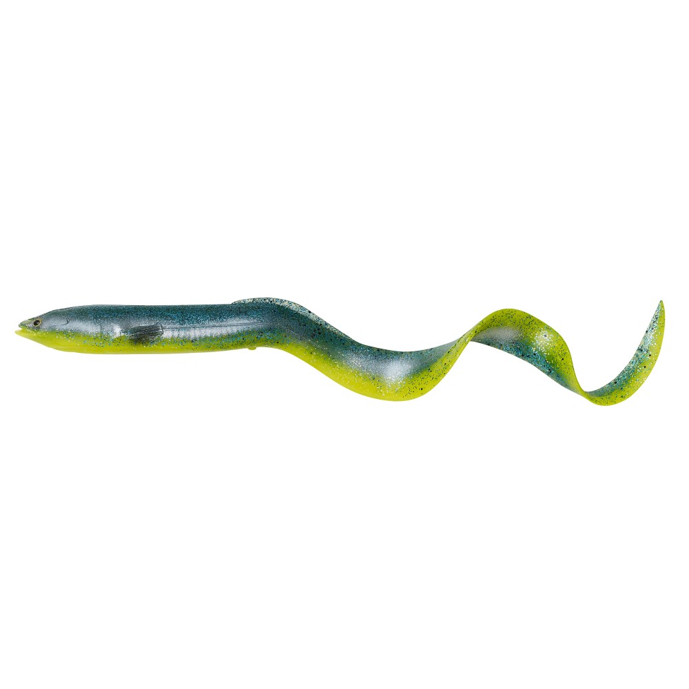 Savage Gear LB Real Eel Twister-Shad 15cm - 12g - Green/Yellow/Glitter - 1Stück