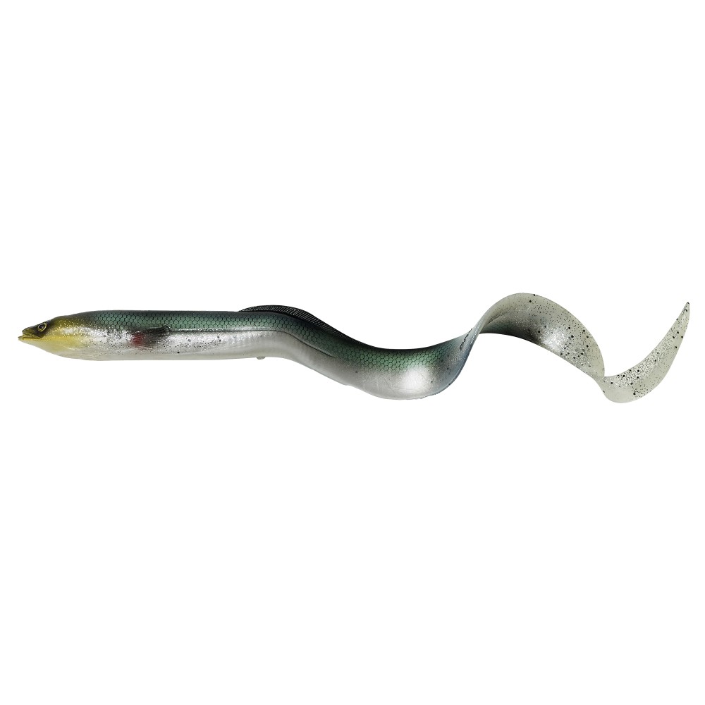 Savage Gear LB Real Eel Twister-Shad 20cm - 27g - Green/Silver - 1Stück