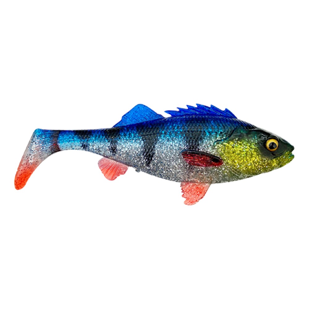 Savage Gear 4D Perch Shad Gummifisch 1Stück - 12,5cm - Blue Silver