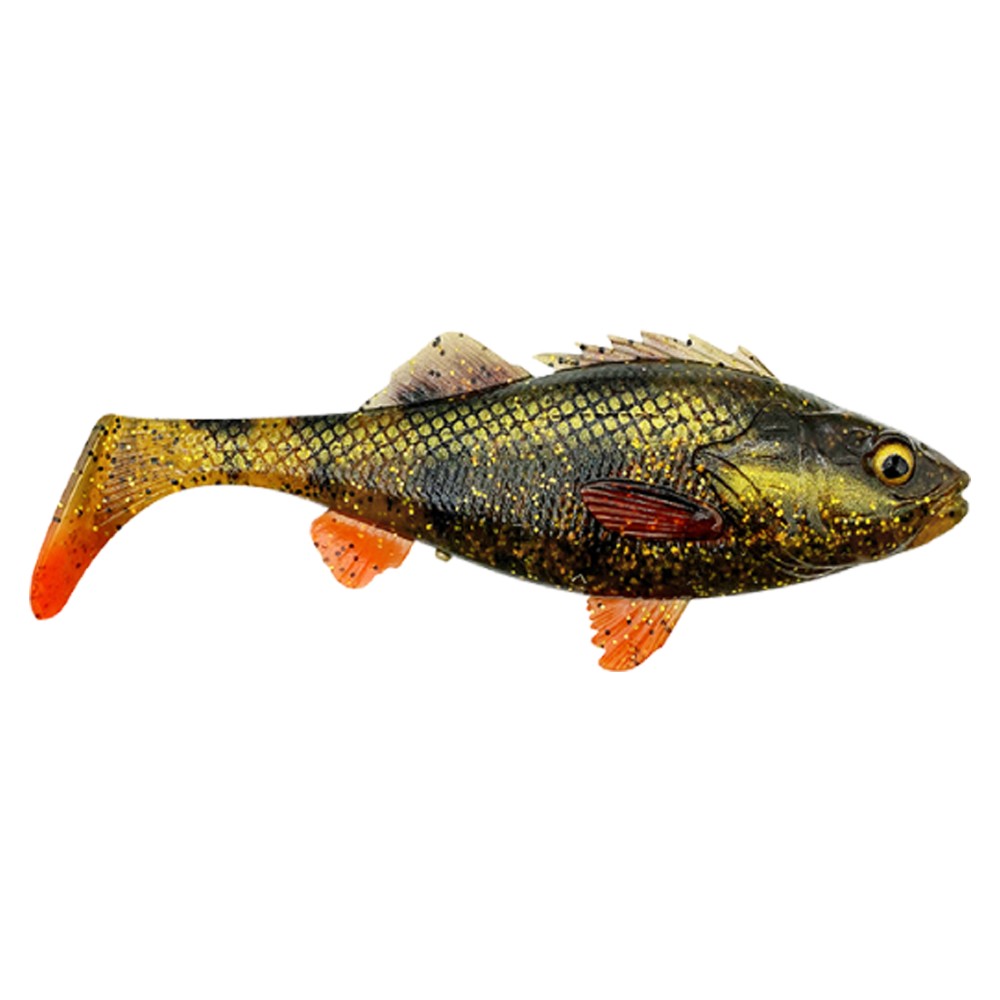 Savage Gear 4D Perch Shad Gummifisch 1Stück - 12,5cm - Motoroil UV