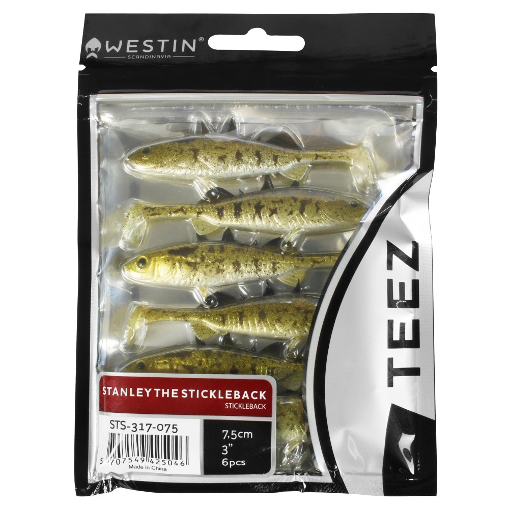 Westin Stanley the Stickleback Gummifisch 7.5cm - Stickleback - 4g - 6 Stück