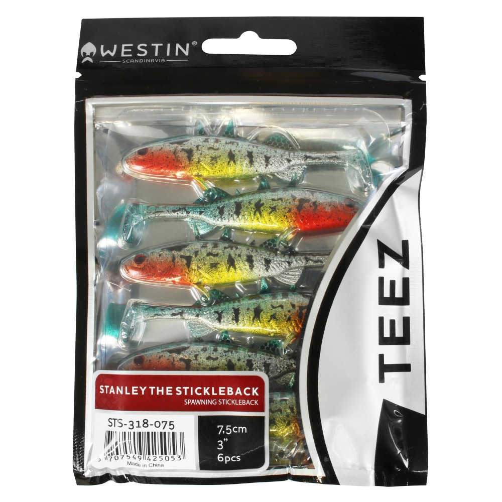 Westin Stanley the Stickleback Gummifisch 7.5cm - Spawning Stickleback - 4g - 6 Stück