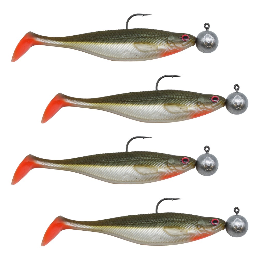 Westin ShadTeez Rigged N' Ready - Gummifisch 9cm - Bass Orange - 17g - 4 Stück