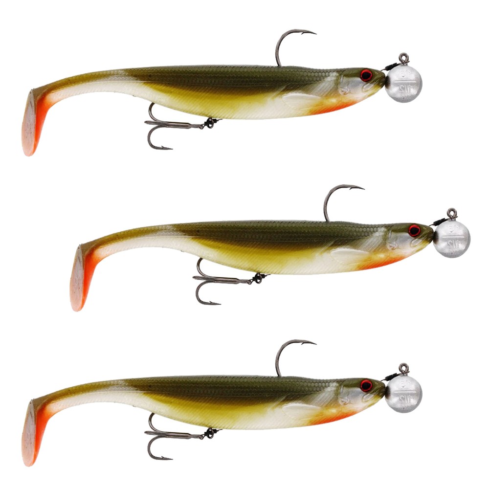 Westin ShadTeez Slim Rigged 'N Ready - Gummifisch 14cm - Bass Orange - 32g - 3 Stück