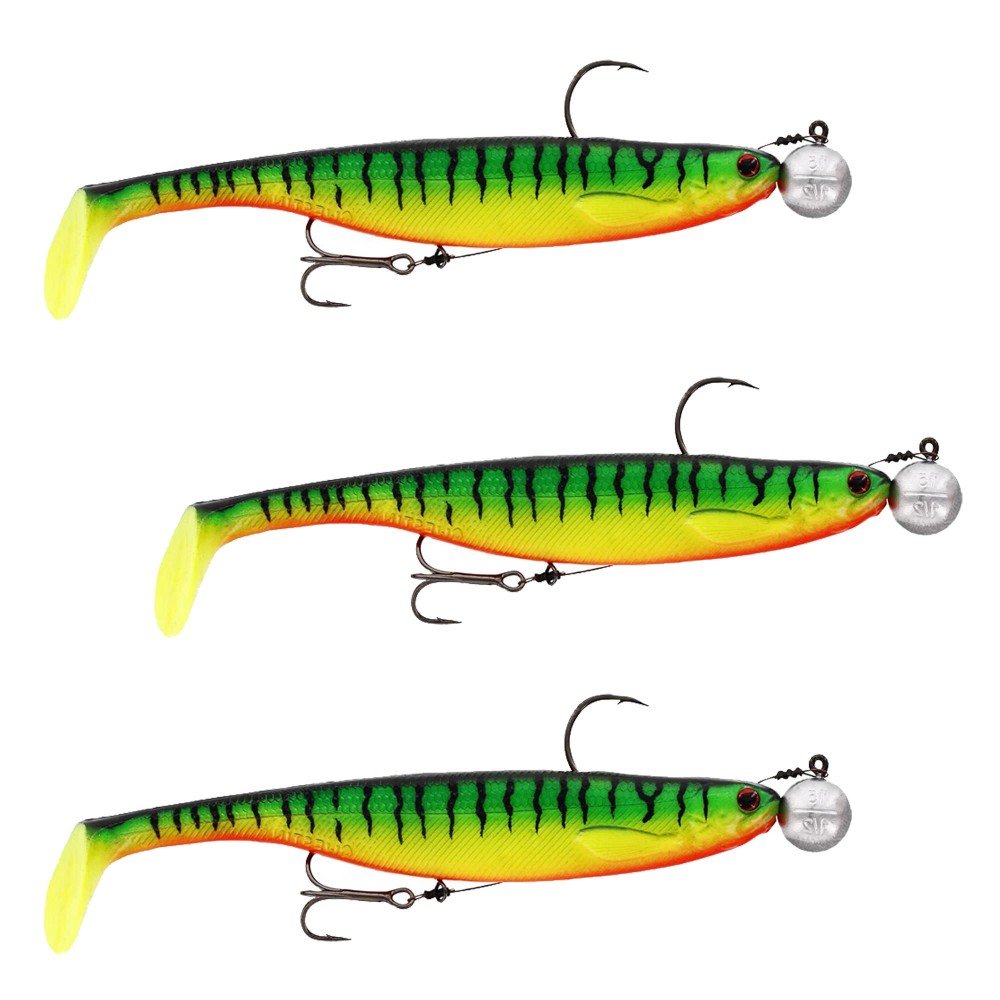 Westin ShadTeez Slim Rigged 'N Ready Gummifisch 14cm - Crazy Firetiger - 32g - 3 Stück