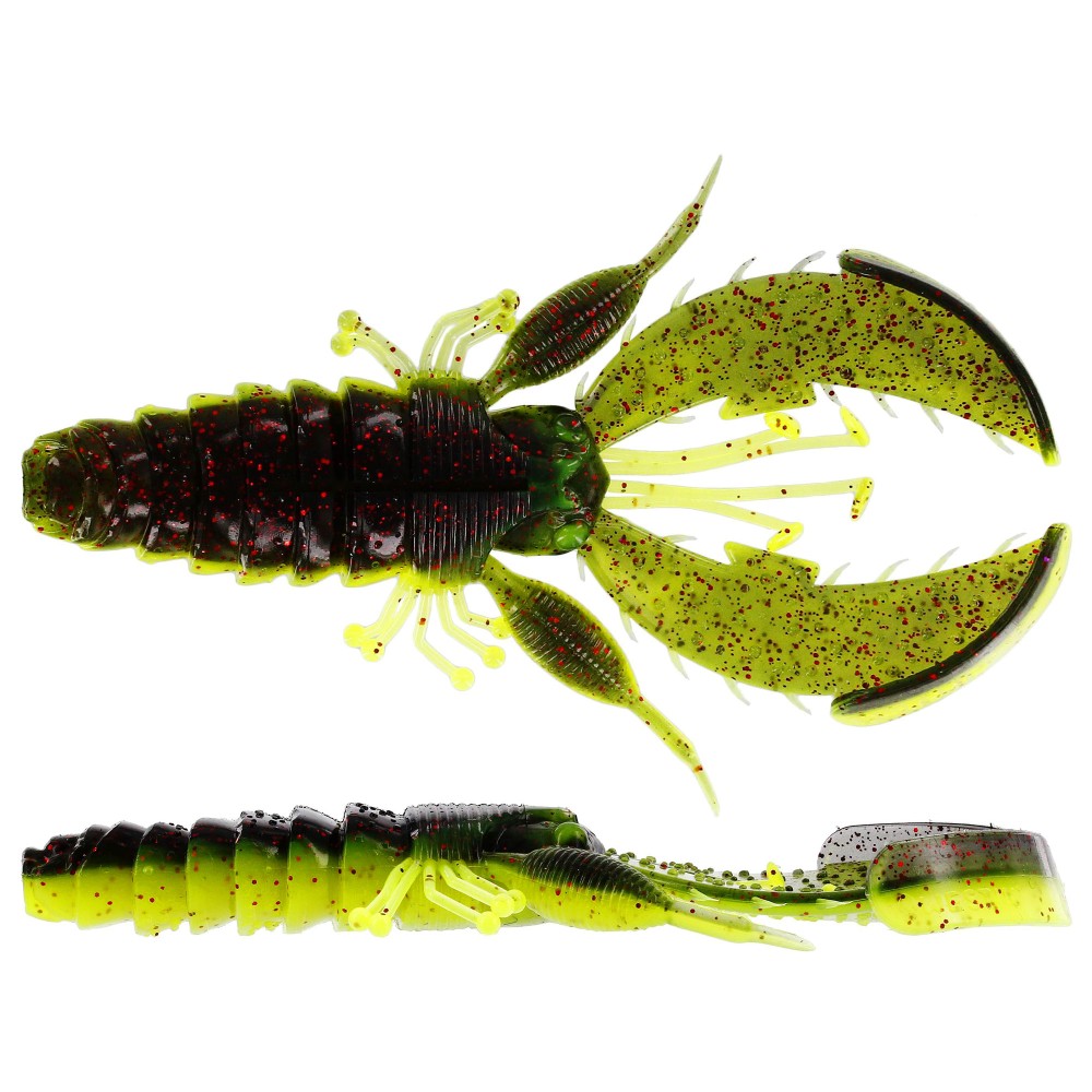 Westin CreCraw - Creaturebait 10cm - Black/Chartreuse - 12g - 4Stück