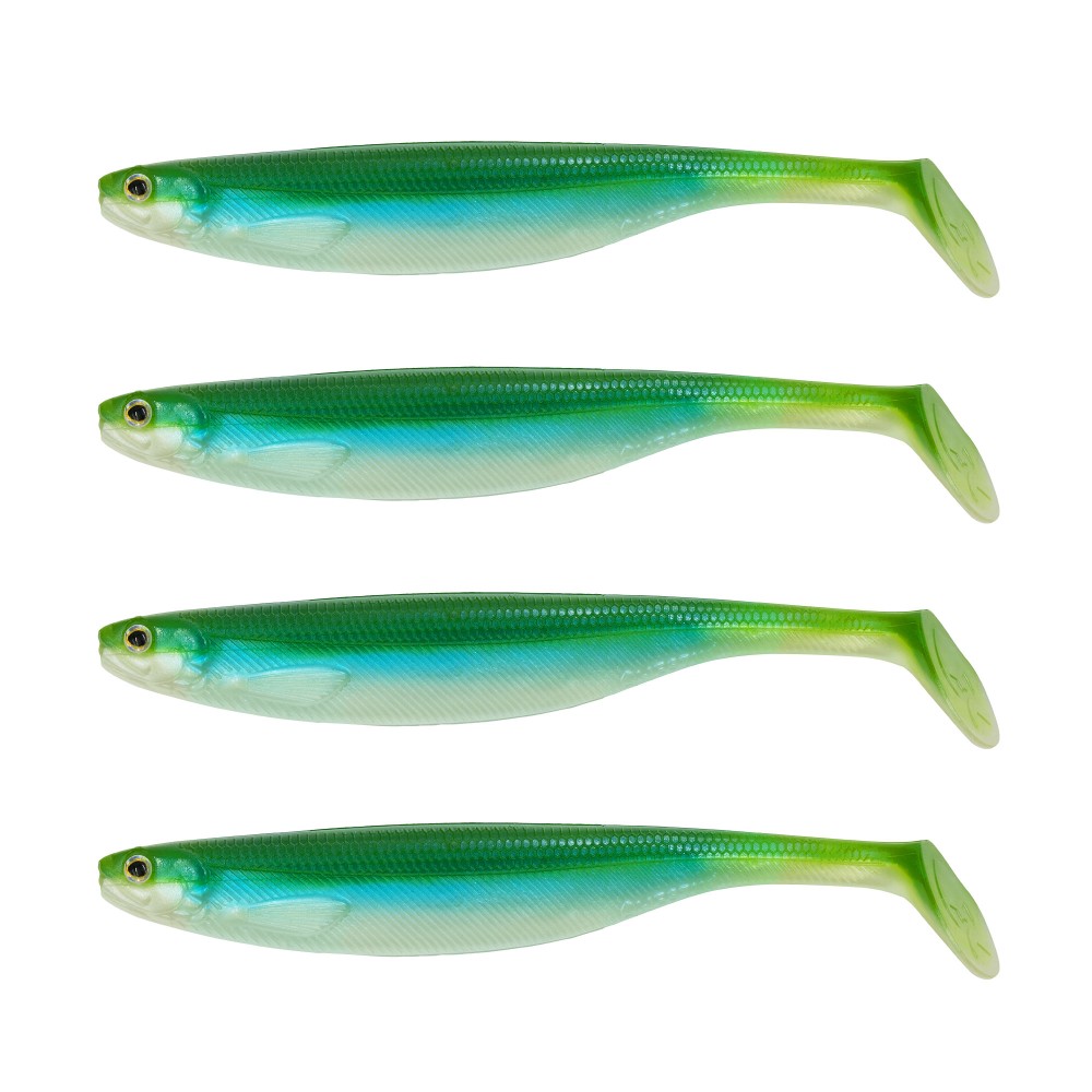 Westin ShadTeez Slim AD-Spezial - Sonderfarbe 7.5cm - Kiwi Shad - 3g - 4 Stück