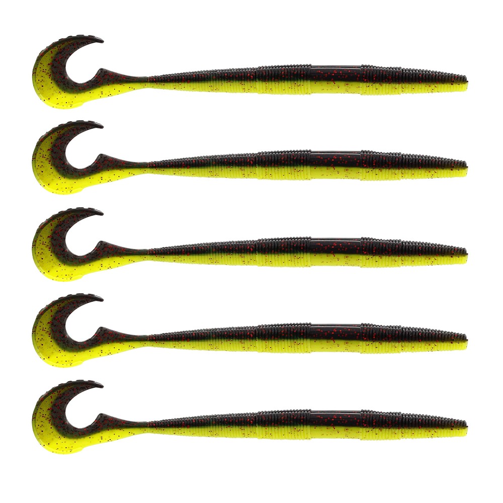 Westin Swimming Worm 13cm - 5g - Black/Chartreuse - 5Stück