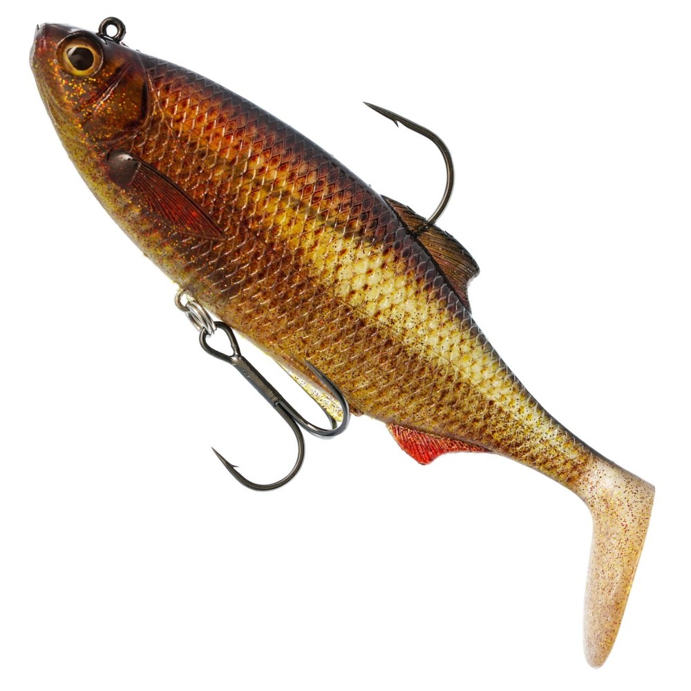 Westin Ricky The Roach Shadtail R2F - vormontierter Gummifisch 18cm - Clear Rudd - 113g - 1 Stück