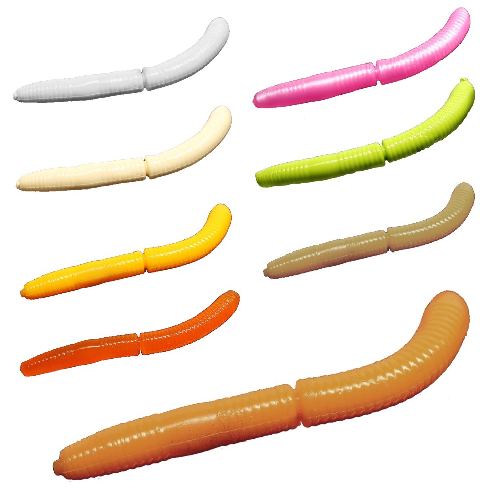 Libra Lures Fatty D´Worm Tournament - Creaturebait 5,5cm -white - Cheese Flavour - 12Stück