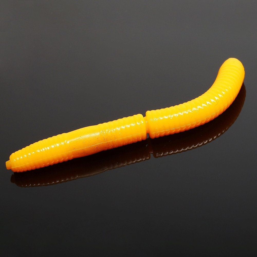 Libra Lures Fatty D´Worm Tournament Creaturebait 5,5cm - dark yellow - Krill Flavour - 12Stück