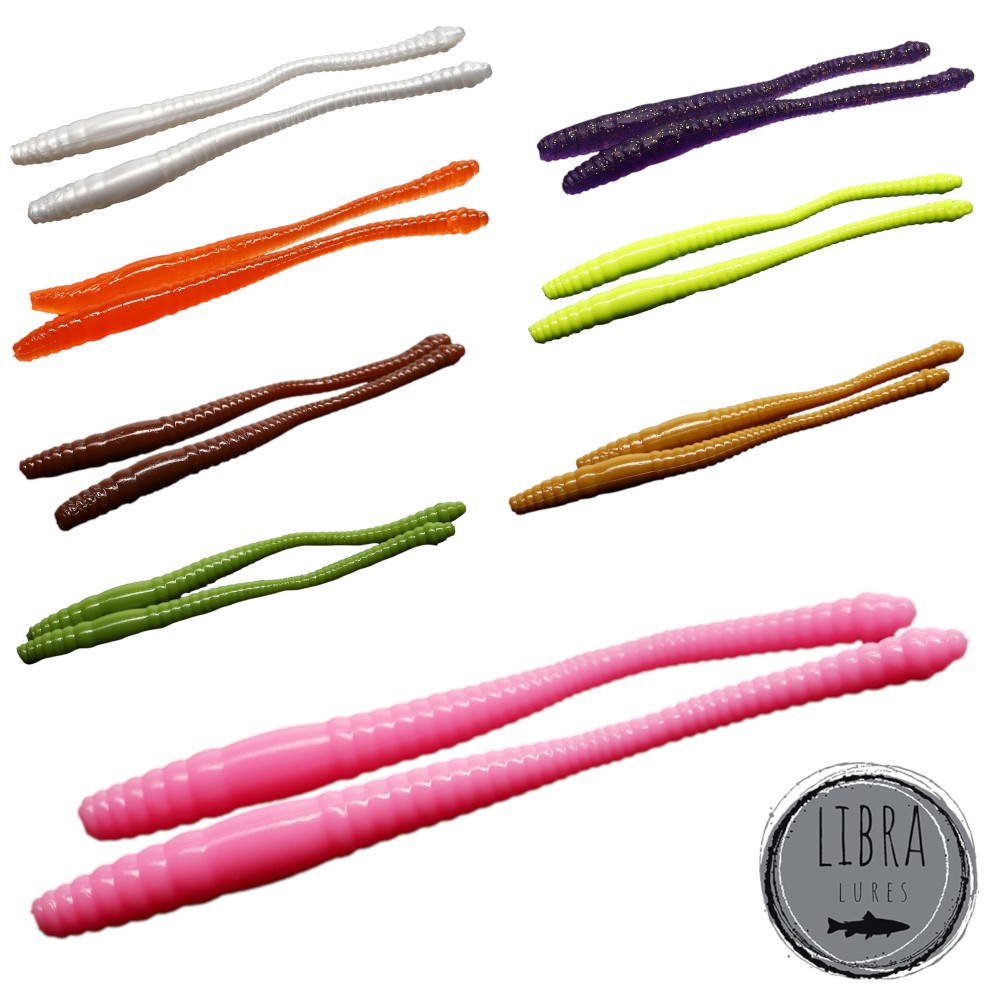 Libra Lures Dying Worm - Creaturebait 7cm - silver pearl - 15Stück