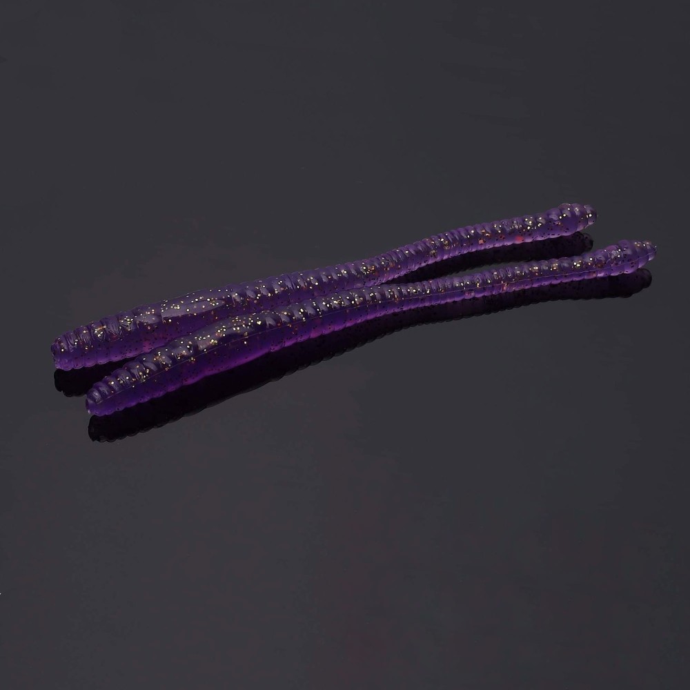 Libra Lures Dying Worm Creaturebait 8cm - purple glitter - 12Stück